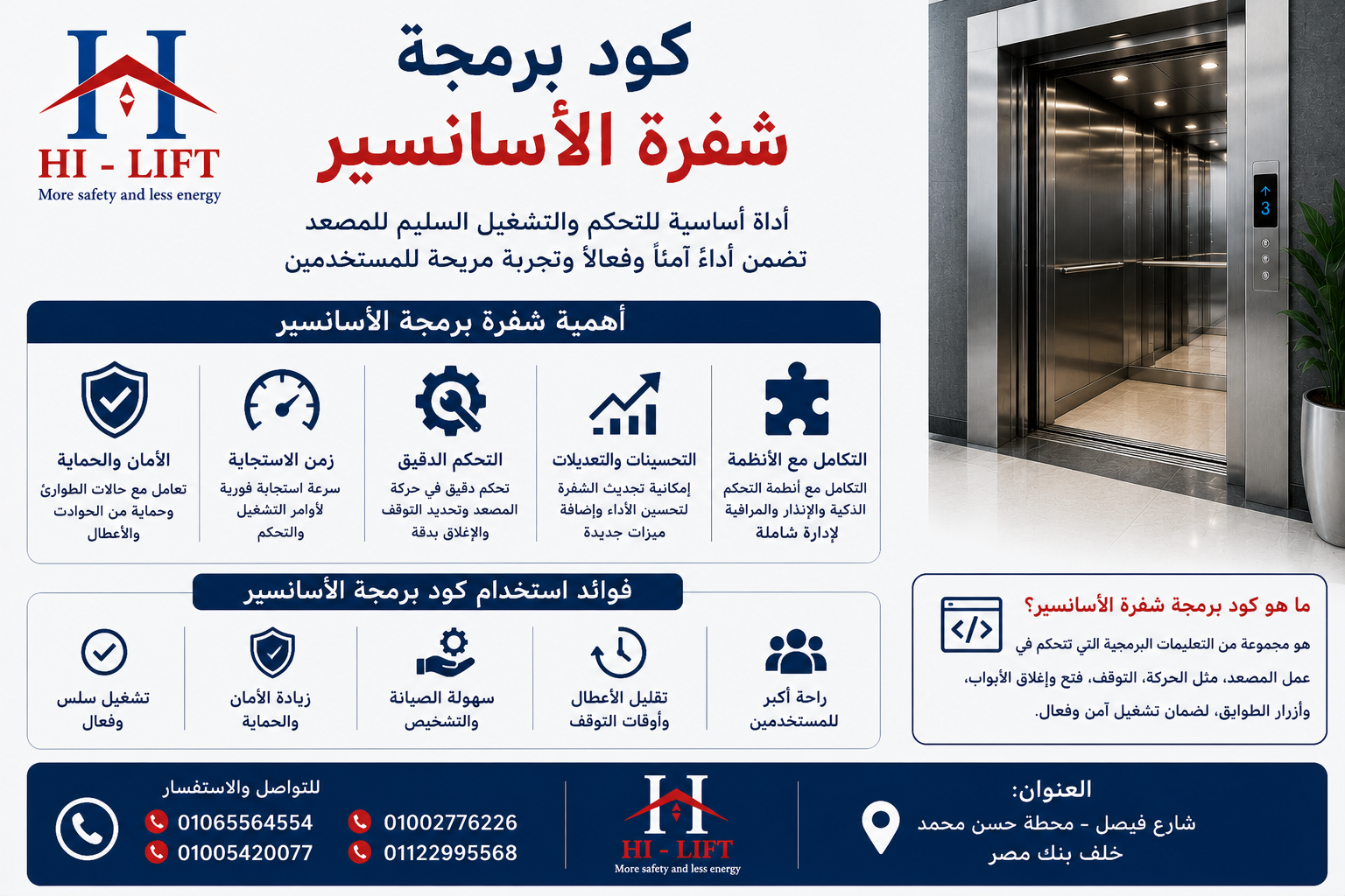كود برمجه شفرة الاسانسير