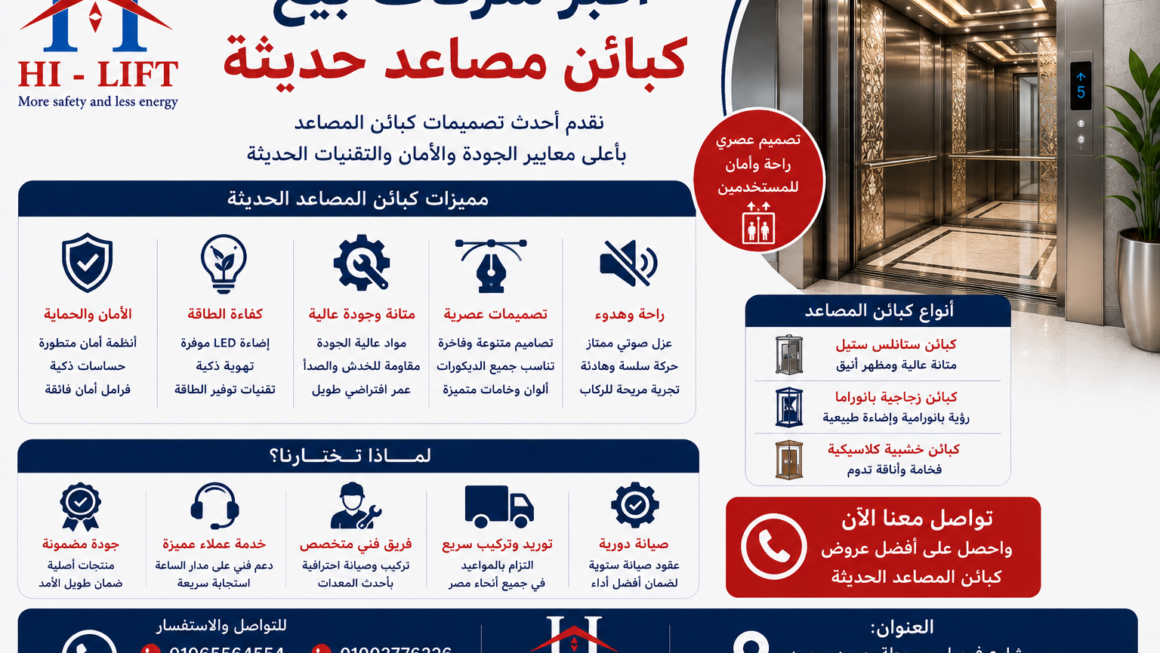 أكبر شركات بيع كبائن مصاعد حديثة 2025