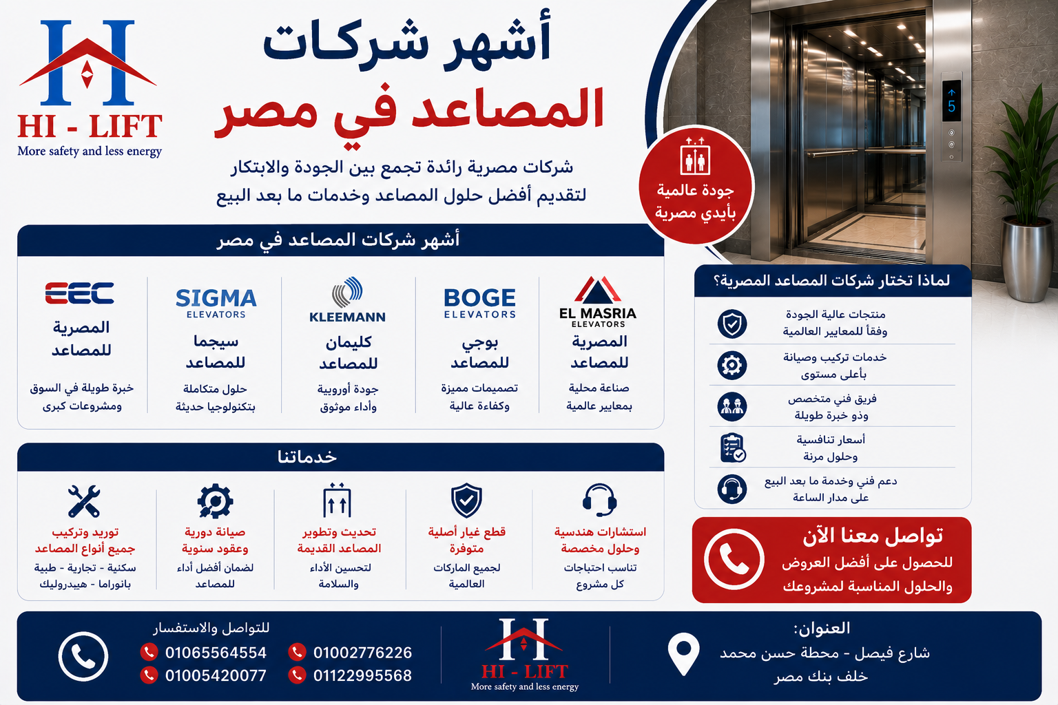 اشهر شركات المصاعد فى مصر